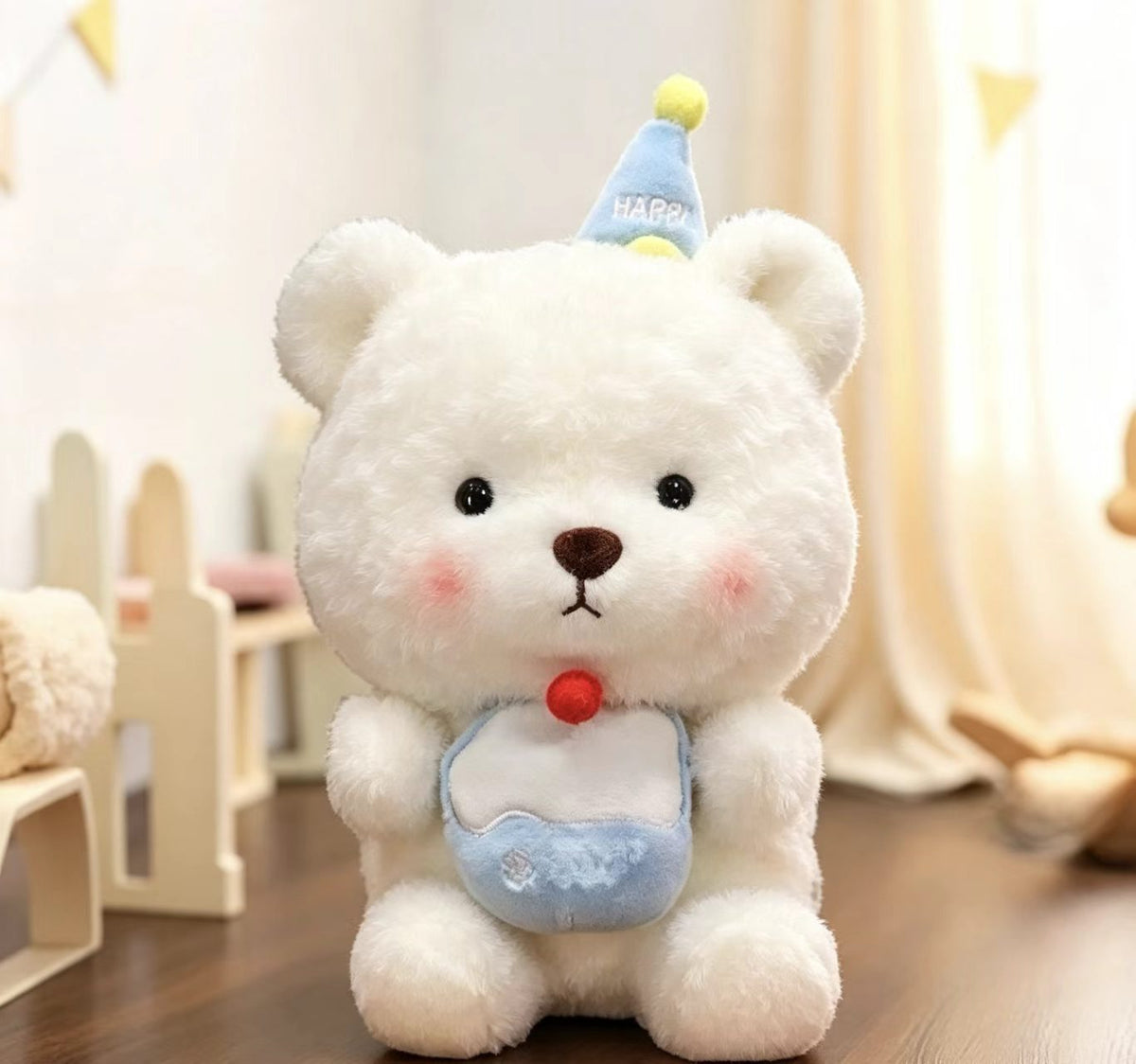 English Title Happy Party White Bear Plush Toy