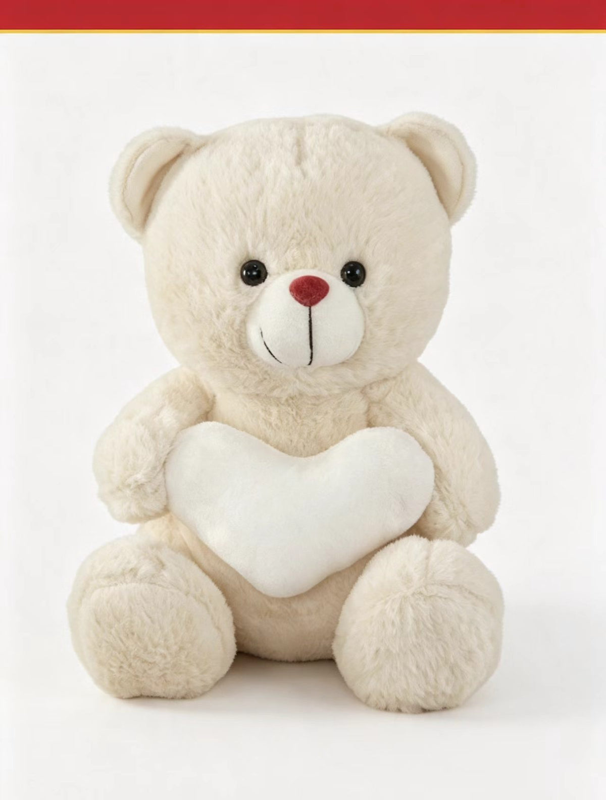 Ivory Heart Teddy Bear Plush Toy